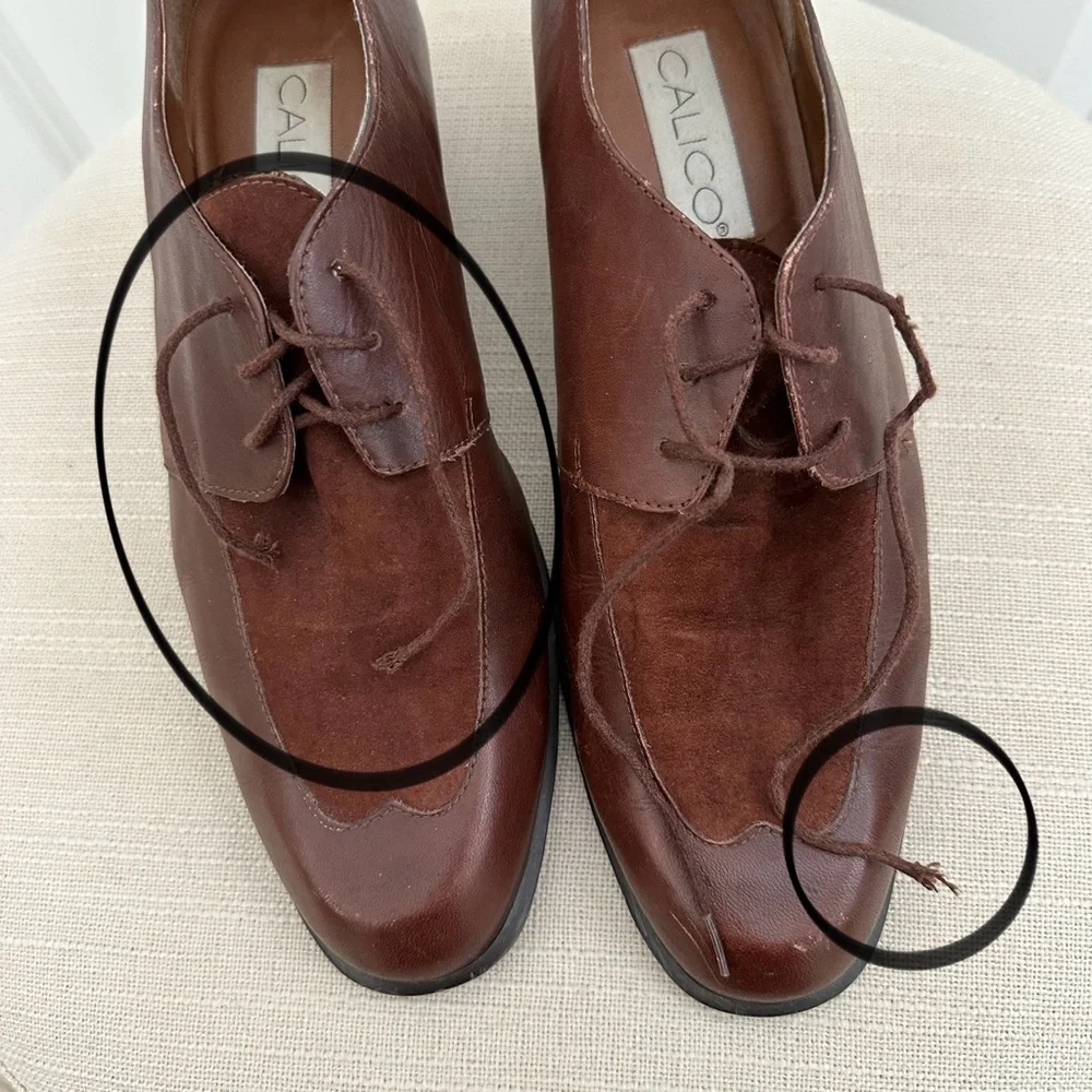 Vintage Brown Suede Leather Heeled Loafer Shoes- Preppy Collegiate Fall Office